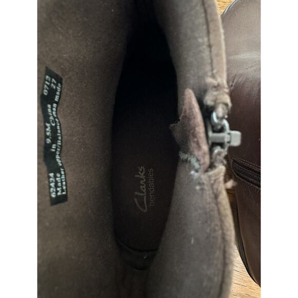 Clarks Bendables Ankle Boots Leather Suede Brown Women's Size 9.5 - Picture 7 of 8